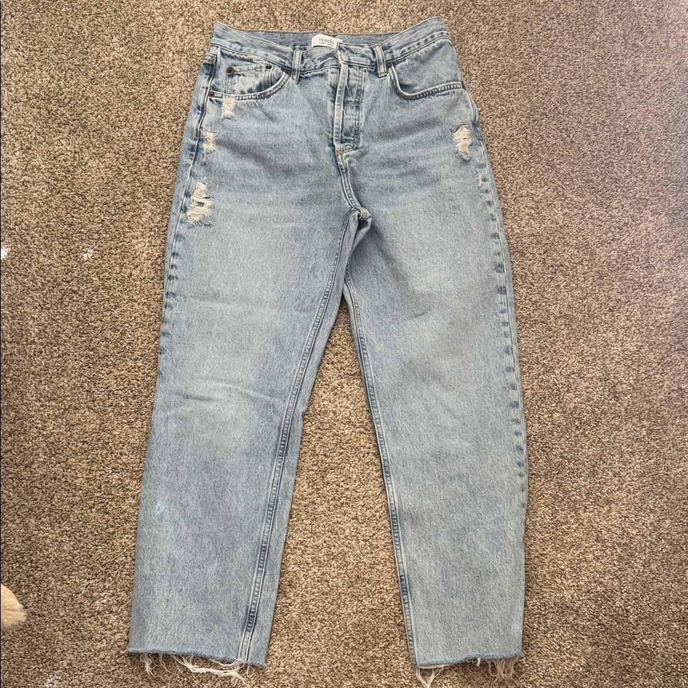 nuuds Women's Straight Leg Jeans in Light Blue